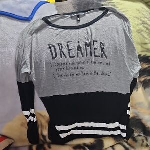 Gray and Black Dreamer Graphic Top